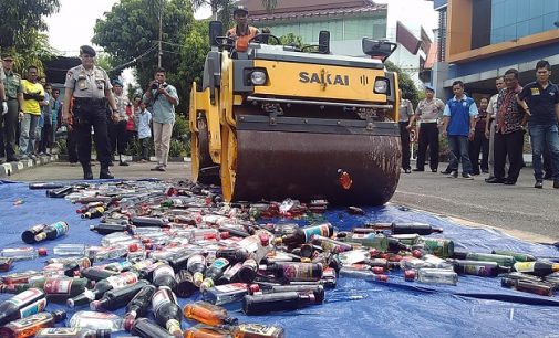 Polresta Palembang Musnahkan 951,25 Sabu, 454 Botol Miras, 26 Dirijen Tuak Serta 1.329 Petasan