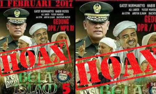 Mabes TNI Tegaskan Foto Panglima TNI Masuk Poster Aksi 212 Hoax