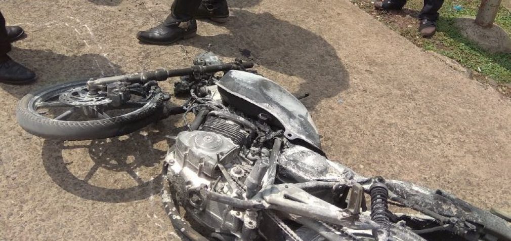 Usai Isi BBM Full Tank, Begitu Diengkol Motor Suzuki Thunder Terbakar