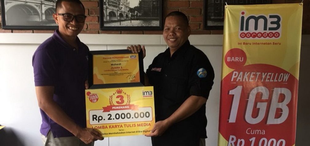 Wartawan Vivasumsel.Com, Muhardi Raih Juara Ketiga Lomba Karya Tulis Indosat Ooredoo
