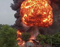 Rumah Diduga Tempat Penampungan BBM Hangus Terbakar