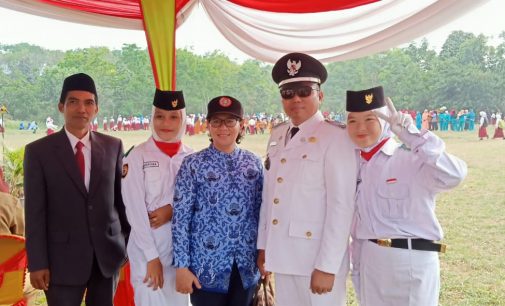 Pelaksanaan Upacara HUT Republik Indonesia Ke-74, di Desa Sukadamai Berlangsung Khidmat