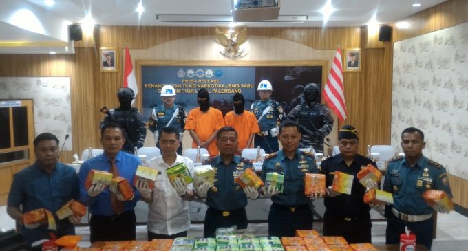 Lanal Palembang Gagalkan Penyeludupan 79 Kg Narkoba Jenis Sabu