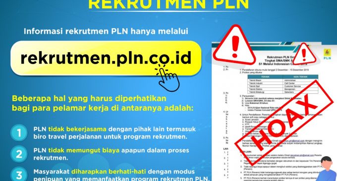 Beredar Situs Lowongan Kerja Palsu, PLN Himbau Masyarakat Waspada