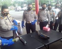 Satlantas Polrestabes Palembang Musnahkan Ratusan Knalpot Racing