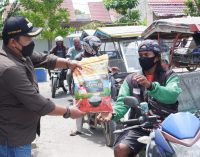 Sembako Untuk Pasukan Kuning dan Driver Bentor Bayung Lencir