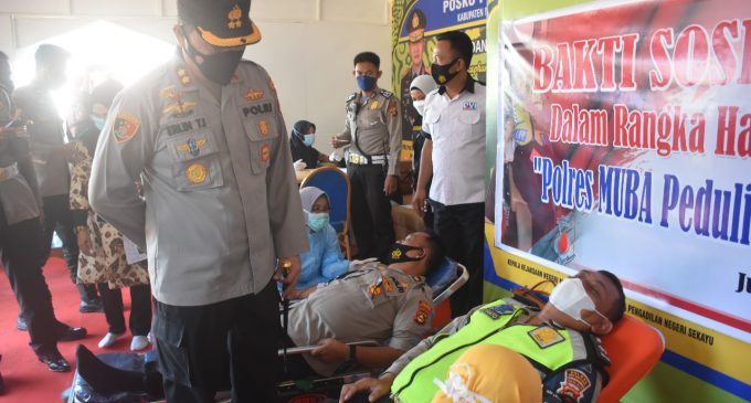 Peduli Sesama, Polres Muba Gelar Donor Darah