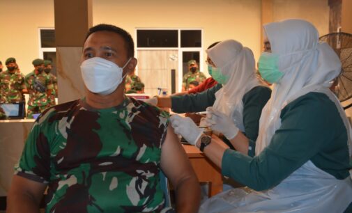 Kodam II/Sriwijaya Kembali Gelar Serbuan Vaksinasi Covid-19 Bagi Pajurit dan KBT di Wilayah Palembang
