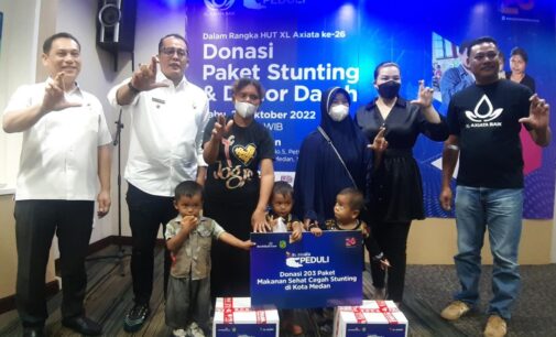 Dukung Cegah Stunting XL Axiata Bagikan Paket Makanan Sehat di Medan