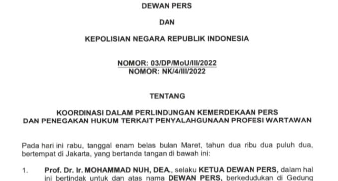 Soal Karya Tulis Junalistik Dilaporkan ke Polisi, AWDI Pali Pertanyakan Efektifitas MoU Polri dan Dewan Pers