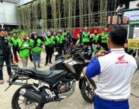 Mitra Gojek di Palembang Jalani Pelatihan Safety Riding Bersama Polrestabes Palembang dan Honda Safety Training
