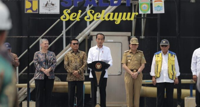 Presiden Jokowi Didampingi Pj Gubenur Agus Fatoni Resmikan SPALDT Pertama di Indonesia