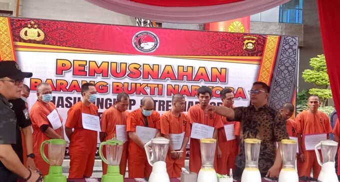 Polda Sumsel Musnahkan 108.997 Gram Sabu dan  134.487 Butir Ekstasi