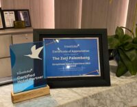 Hotel The Zuri Palembang Raih Penghargaan “Exceptional Guest Experience 2023 Premium” dari Traveloka