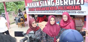 Polda Sumsel Gelar Makan Siang Gratis untuk Siswa ABK SLB C Yayasan 88 Palembang