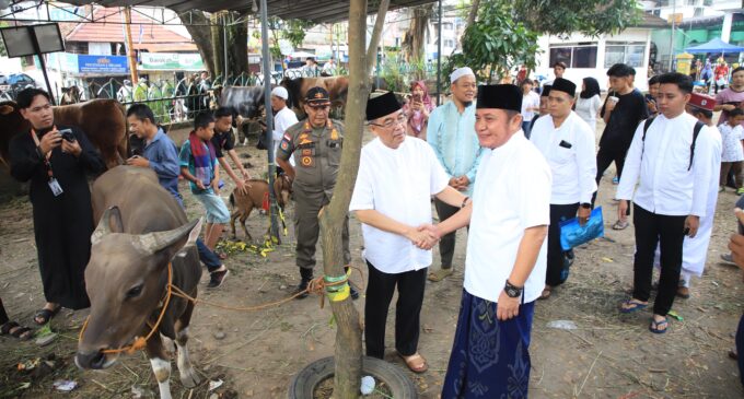 Gubernur Sumsel Herman Deru Tinjau Pemotongan Qurban Usai Shalat Jumat dan Open House Iduladha