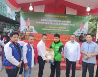 Driver Ojol Sumsel Terima Bantuan 50 Ton Beras
