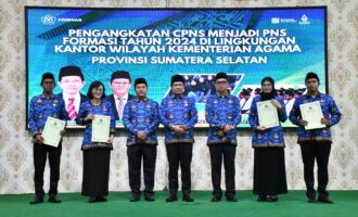 279 CPNS Kemenag Sumsel Resmi Diangkat Jadi PNS