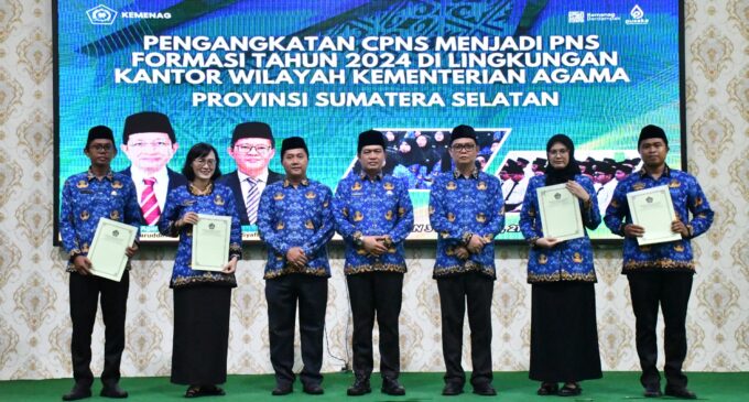 279 CPNS Kemenag Sumsel Resmi Diangkat Jadi PNS