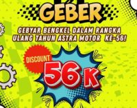 Kuota Terbatas ! HUT ke-56 Astra Motor Bagi-bagi Diskon Service Rp 56.000