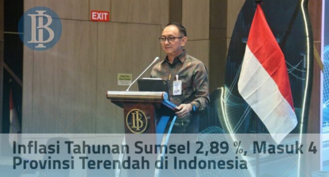 Inflasi Tahunan Sumsel 2,89 %, Masuk 4 Provinsi Terendah di Indonesia